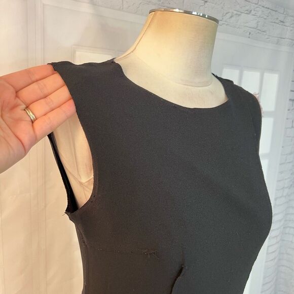 Betsey Johnson black rough seamed business professional sheath dress size 4 - Picture 2 of 12